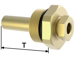 Гильза латунная для погружного датчика температуры L=100 мм для установки в гидравлический разделитель
