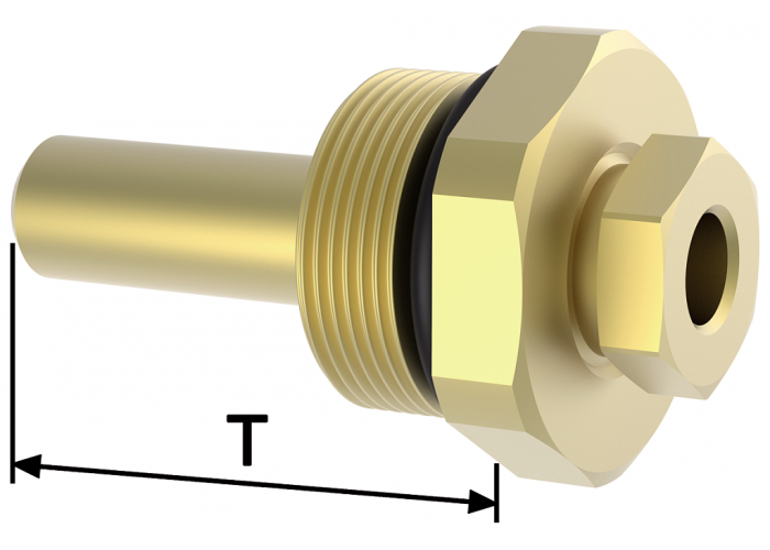 Гильза латунная для погружного датчика температуры L=100 мм для установки в гидравлический разделитель