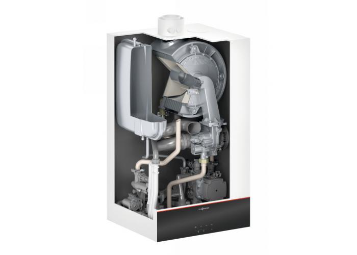 Пакетное предложение Vitodens 100-W тип B1HF 32 кВт с бойлером Vitocell 100-W CVAA 160 л, датчиком температуры водонагревателя и дымоходом