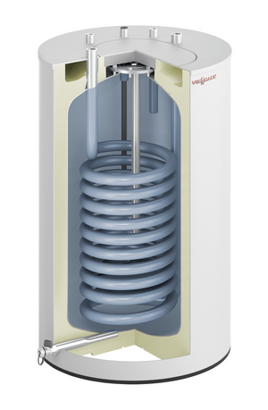 Емкостный водонагреватель жемчужно-белого цвета Vitocell 100-W тип CUGB, 150 л